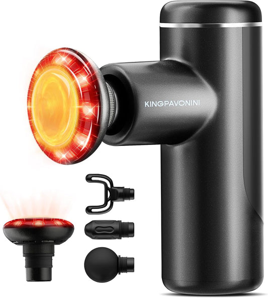 Mini Massage Gun Deep Tissue with Heat& Red Light, Model MG101