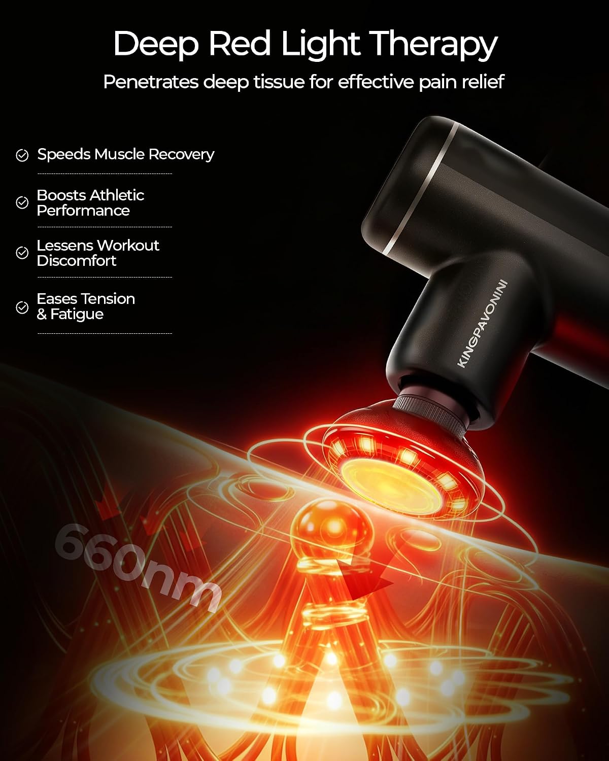 Mini Massage Gun Deep Tissue with Heat& Red Light, Model MG101