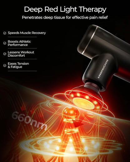 Mini Massage Gun Deep Tissue with Heat& Red Light, Model MG101