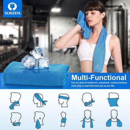 4 Pack Cooling Towels (40"x 12"), Cooling Neck Wraps, Soft Ice Towel