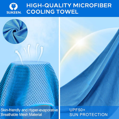4 Pack Cooling Towels (40"x 12"), Cooling Neck Wraps, Soft Ice Towel