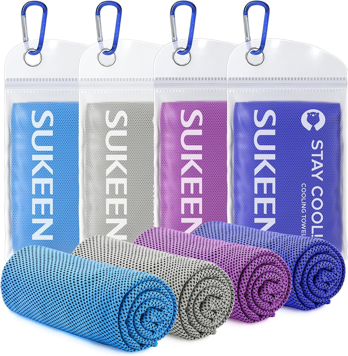 4 Pack Cooling Towels (40"x 12"), Cooling Neck Wraps, Soft Ice Towel
