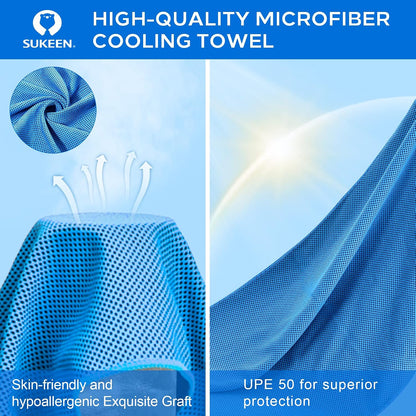 4 Pack Cooling Towels (40"x 12"), Cooling Neck Wraps, Soft Ice Towel