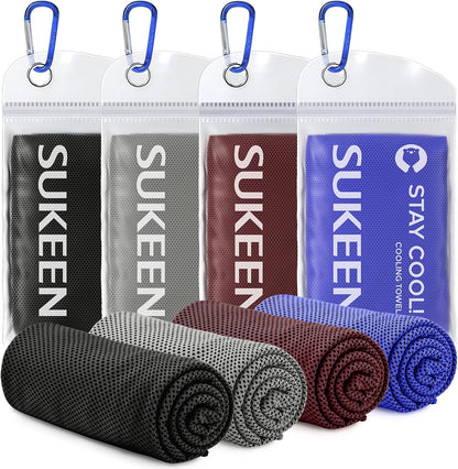 4 Pack Cooling Towels (40"x 12"), Cooling Neck Wraps, Soft Ice Towel