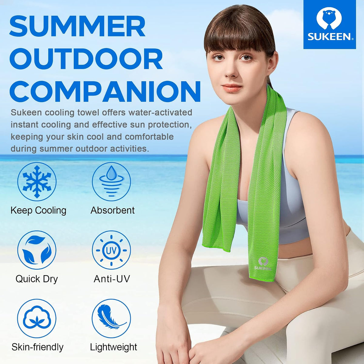 4 Pack Cooling Towels (40"x 12"), Cooling Neck Wraps, Soft Ice Towel