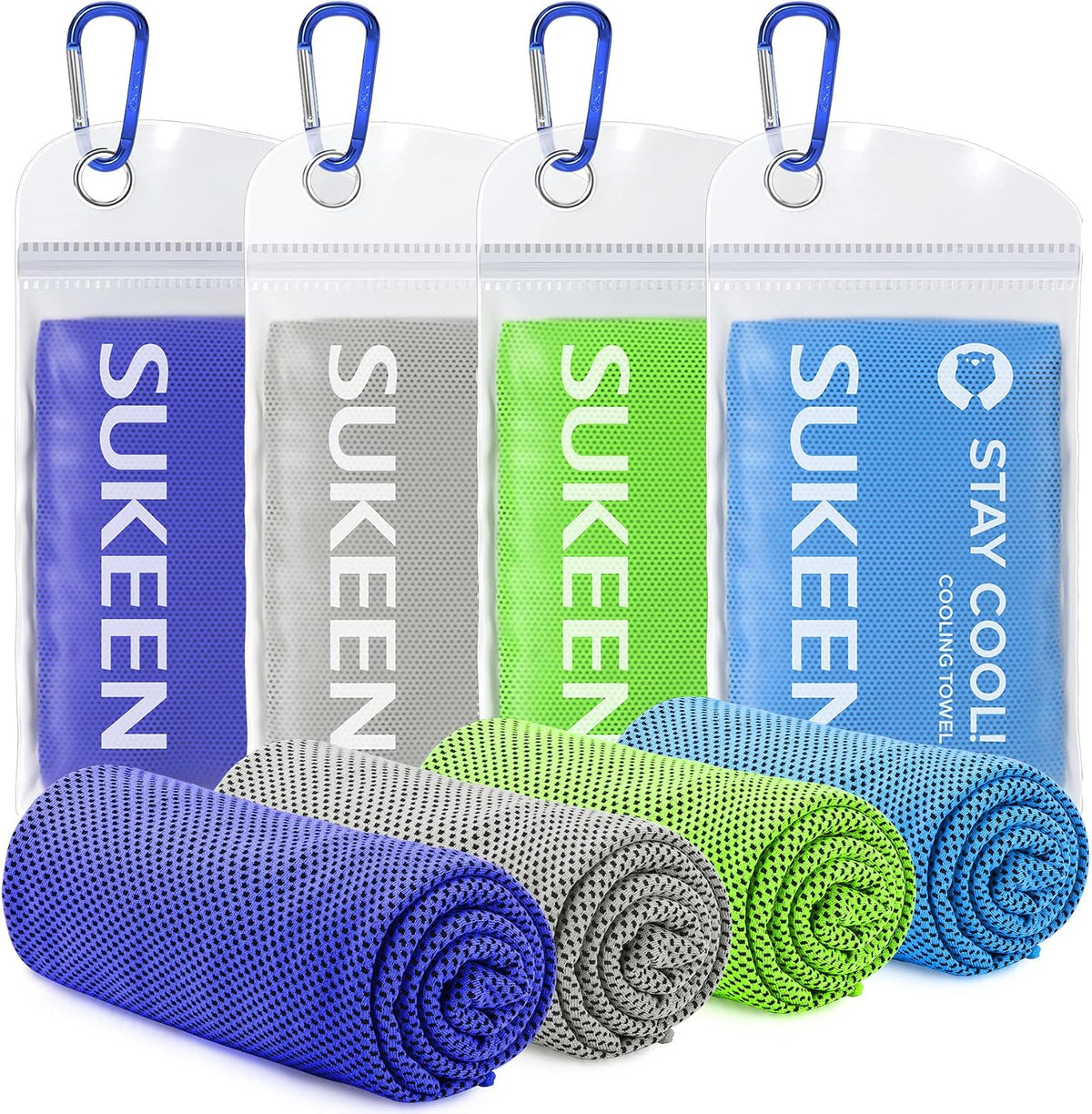 4 Pack Cooling Towels (40"x 12"), Cooling Neck Wraps, Soft Ice Towel
