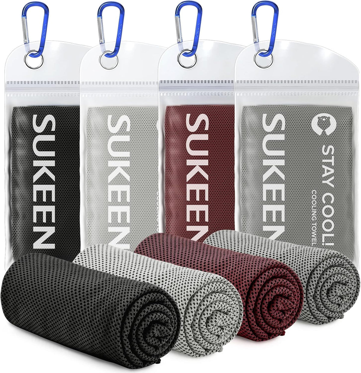 4 Pack Cooling Towels (40"x 12"), Cooling Neck Wraps, Soft Ice Towel