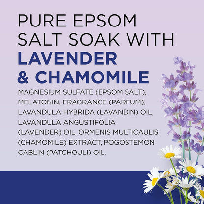 Pure Epsom Salt, Melatonin Sleep Soak with Essential Oil Blend, 3 lb (Pack of 4)