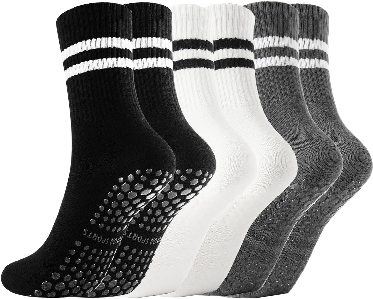 Non Slip Yoga Grip Pilates Socks for Women and Men Anti Slipper Grippy Socks for Ballet, Hospital, Dance