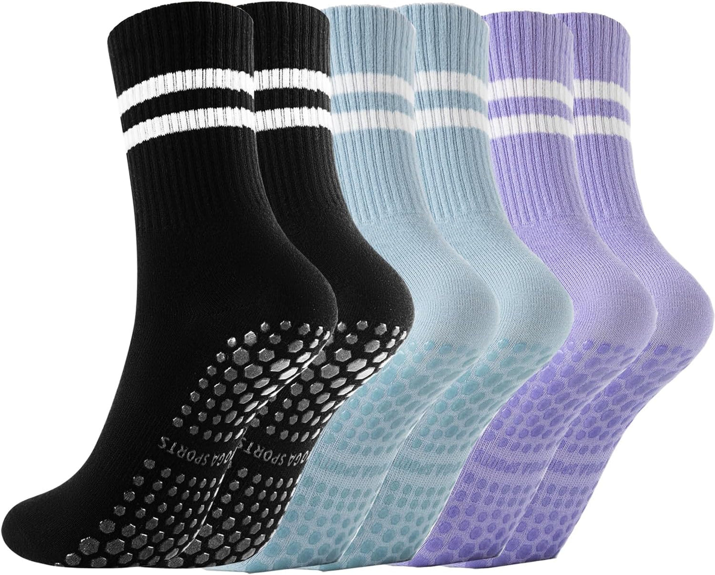 Non Slip Yoga Grip Pilates Socks for Women and Men Anti Slipper Grippy Socks for Ballet, Hospital, Dance