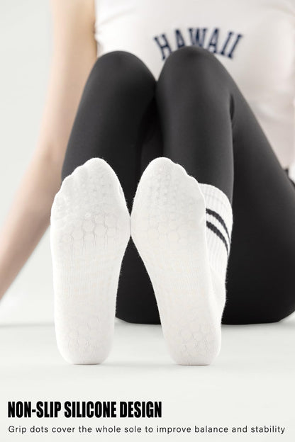 Non Slip Yoga Grip Pilates Socks for Women and Men Anti Slipper Grippy Socks for Ballet, Hospital, Dance