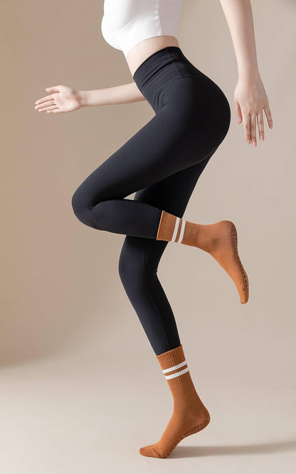 Non Slip Yoga Grip Pilates Socks for Women and Men Anti Slipper Grippy Socks for Ballet, Hospital, Dance