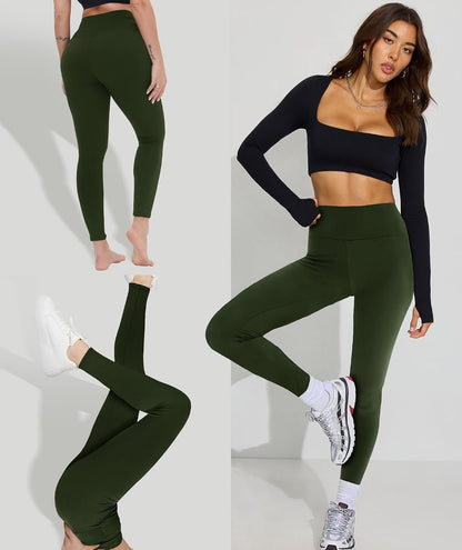 High Waisted Leggings with Pockets for Women - Buttery Soft Yoga Pants for Gym Workout, Athletic Running