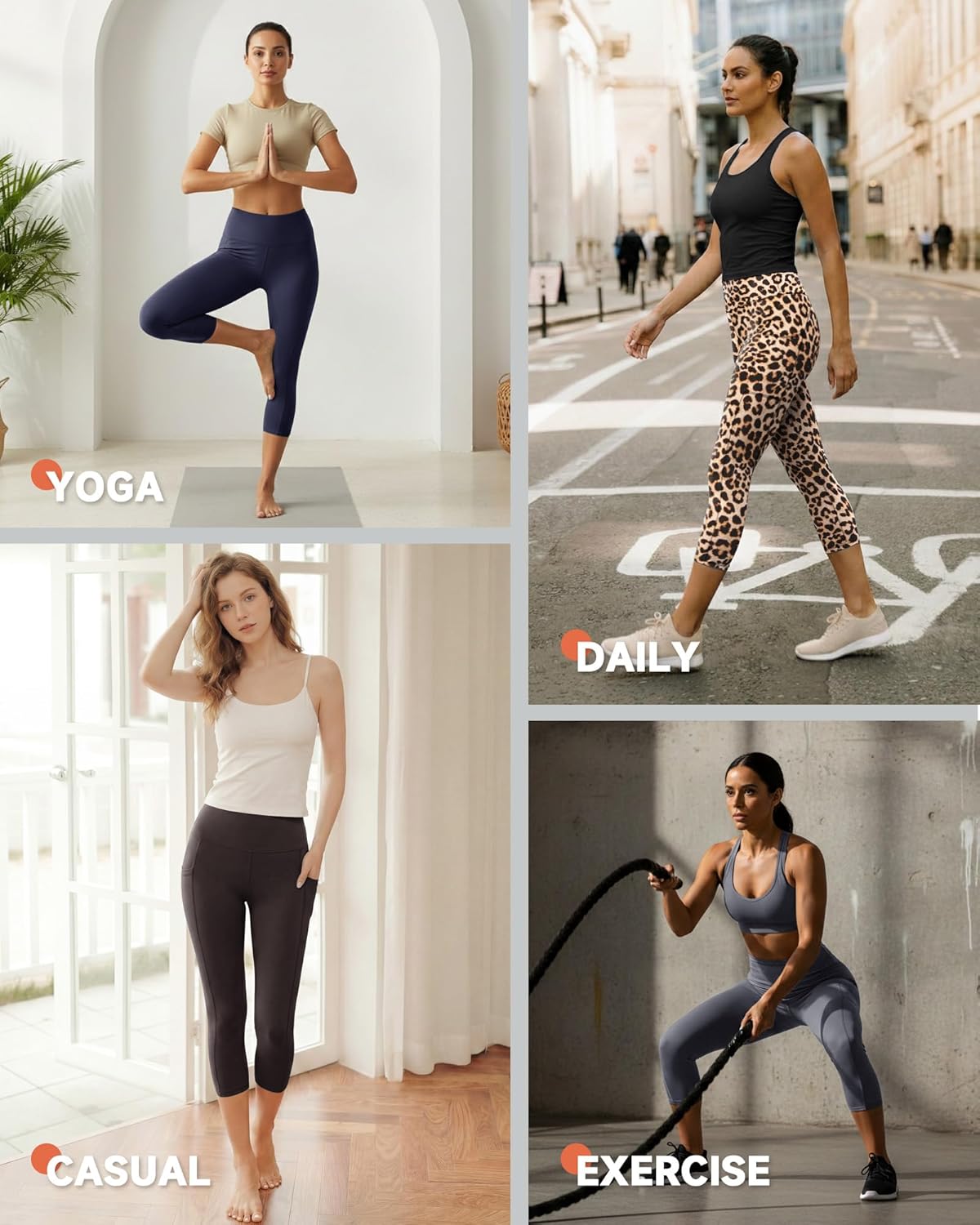 High Waisted Leggings with Pockets for Women - Buttery Soft Yoga Pants for Gym Workout, Athletic Running