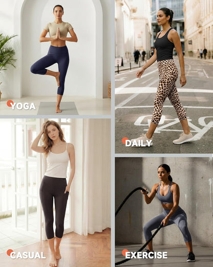 High Waisted Leggings with Pockets for Women - Buttery Soft Yoga Pants for Gym Workout, Athletic Running