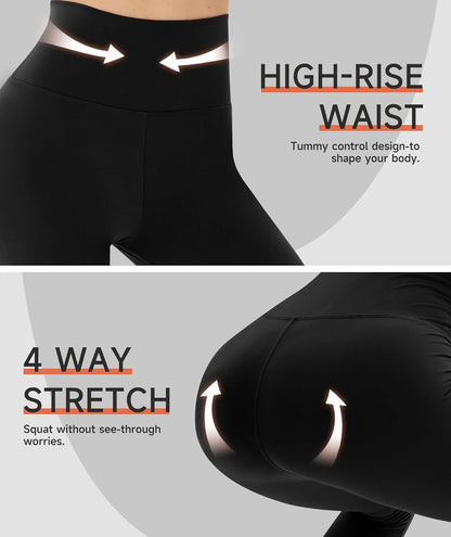 High Waisted Leggings with Pockets for Women - Buttery Soft Yoga Pants for Gym Workout, Athletic Running
