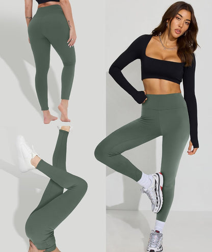 High Waisted Leggings with Pockets for Women - Buttery Soft Yoga Pants for Gym Workout, Athletic Running