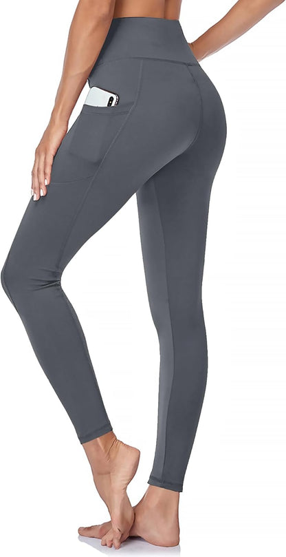 High Waisted Leggings with Pockets for Women - Buttery Soft Yoga Pants for Gym Workout, Athletic Running