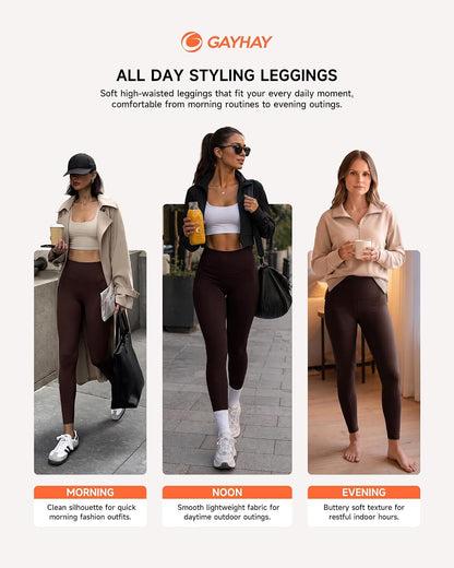 High Waisted Leggings with Pockets for Women - Buttery Soft Yoga Pants for Gym Workout, Athletic Running