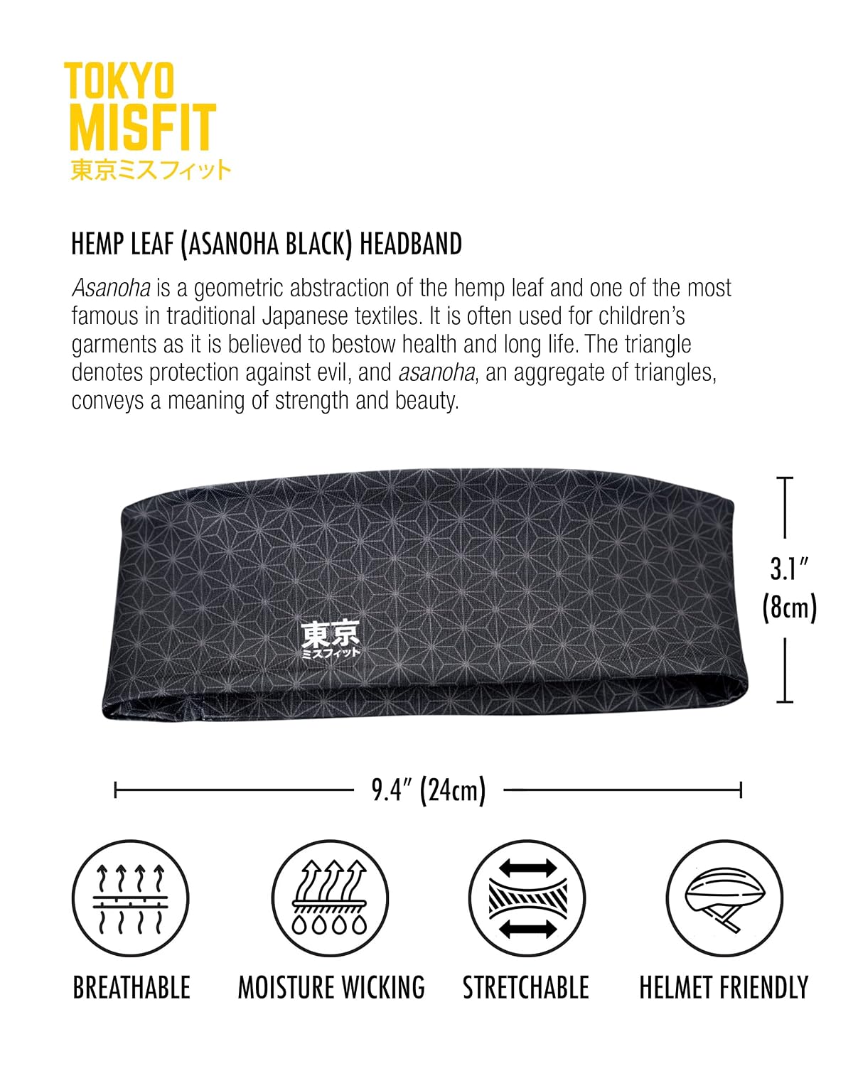 Japanese Headband for Men & Women, Sweat Band (Wave-Seigaiha) | Japanese patterns, Moisture wicking, Cooling headband, Breathable stretch fabric, Workout, Running, Exercise, Sports, Yoga