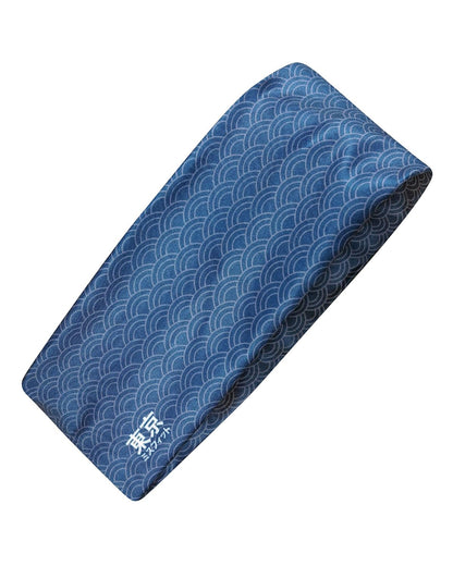 Japanese Headband for Men & Women, Sweat Band (Wave-Seigaiha) | Japanese patterns, Moisture wicking, Cooling headband, Breathable stretch fabric, Workout, Running, Exercise, Sports, Yoga