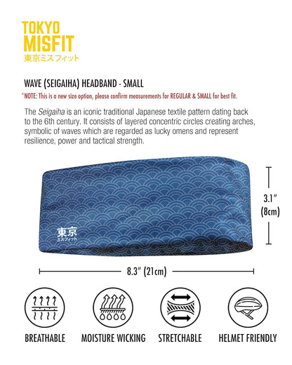 Japanese Headband for Men & Women, Sweat Band (Wave-Seigaiha) | Japanese patterns, Moisture wicking, Cooling headband, Breathable stretch fabric, Workout, Running, Exercise, Sports, Yoga