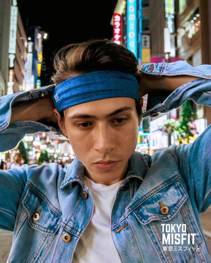 Japanese Headband for Men & Women, Sweat Band (Wave-Seigaiha) | Japanese patterns, Moisture wicking, Cooling headband, Breathable stretch fabric, Workout, Running, Exercise, Sports, Yoga