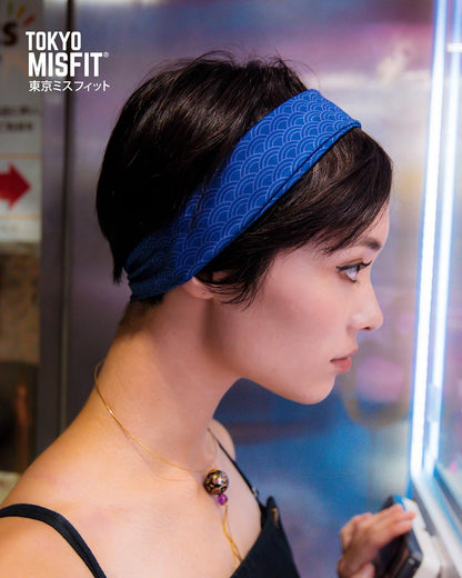 Japanese Headband for Men & Women, Sweat Band (Wave-Seigaiha) | Japanese patterns, Moisture wicking, Cooling headband, Breathable stretch fabric, Workout, Running, Exercise, Sports, Yoga