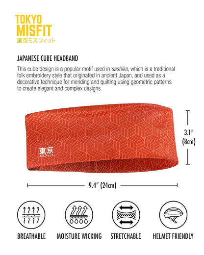 Japanese Headband for Men & Women, Sweat Band (Wave-Seigaiha) | Japanese patterns, Moisture wicking, Cooling headband, Breathable stretch fabric, Workout, Running, Exercise, Sports, Yoga