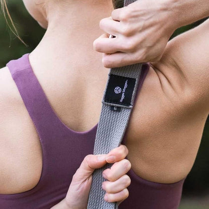 Cinch Cotton Yoga Strap - Super Strong Cotton, Quiet Cinch-Style Buckle, Long Length Great for Taller People