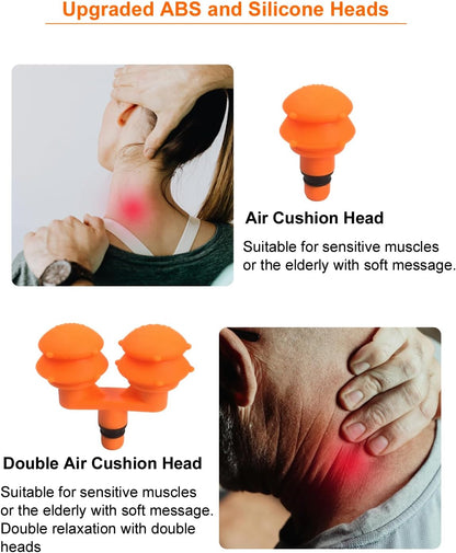 Soft Silicone Massage Gun Heads, Upgraded Fascia Gun Replacement Attachments Gas Pad Head, Plug-n-Play MassageGun Accessories Easy to Use, 18mm Outer (Dual Heads)