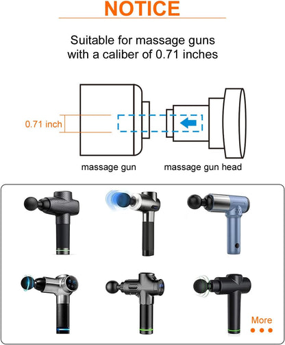 Soft Silicone Massage Gun Heads, Upgraded Fascia Gun Replacement Attachments Gas Pad Head, Plug-n-Play MassageGun Accessories Easy to Use, 18mm Outer (Dual Heads)