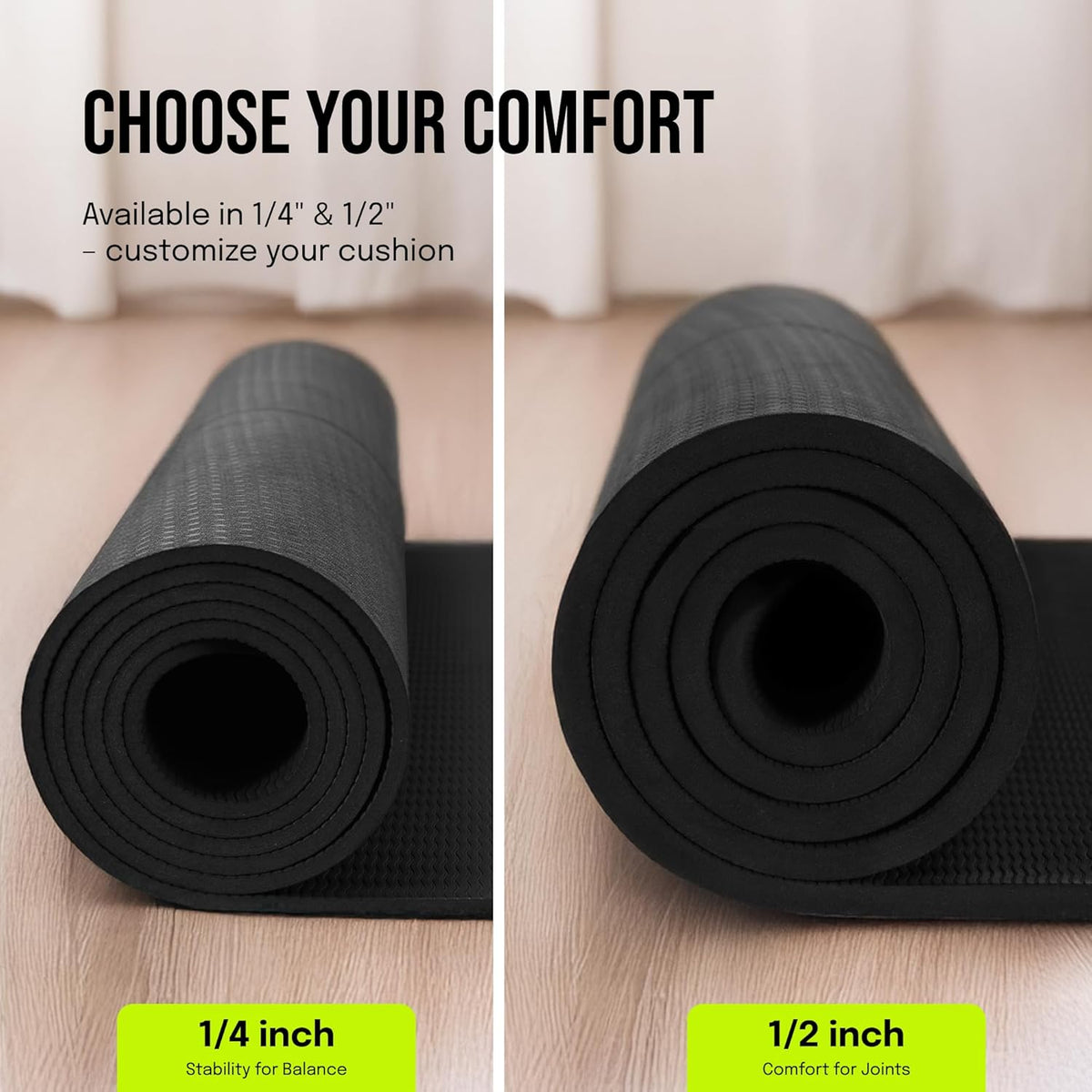 Extra Wide Yoga Mat for Men Women (72"L x 36"W) Non Slip Fitness & Exercise Mat with Alignment Marks for Yoga, Pilates, Floor Workouts