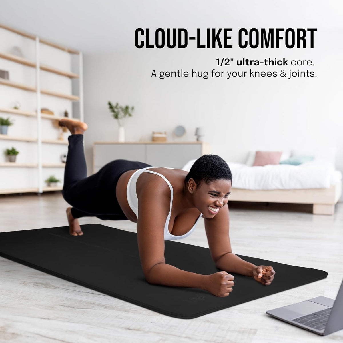 Extra Wide Yoga Mat for Men Women (72"L x 36"W) Non Slip Fitness & Exercise Mat with Alignment Marks for Yoga, Pilates, Floor Workouts