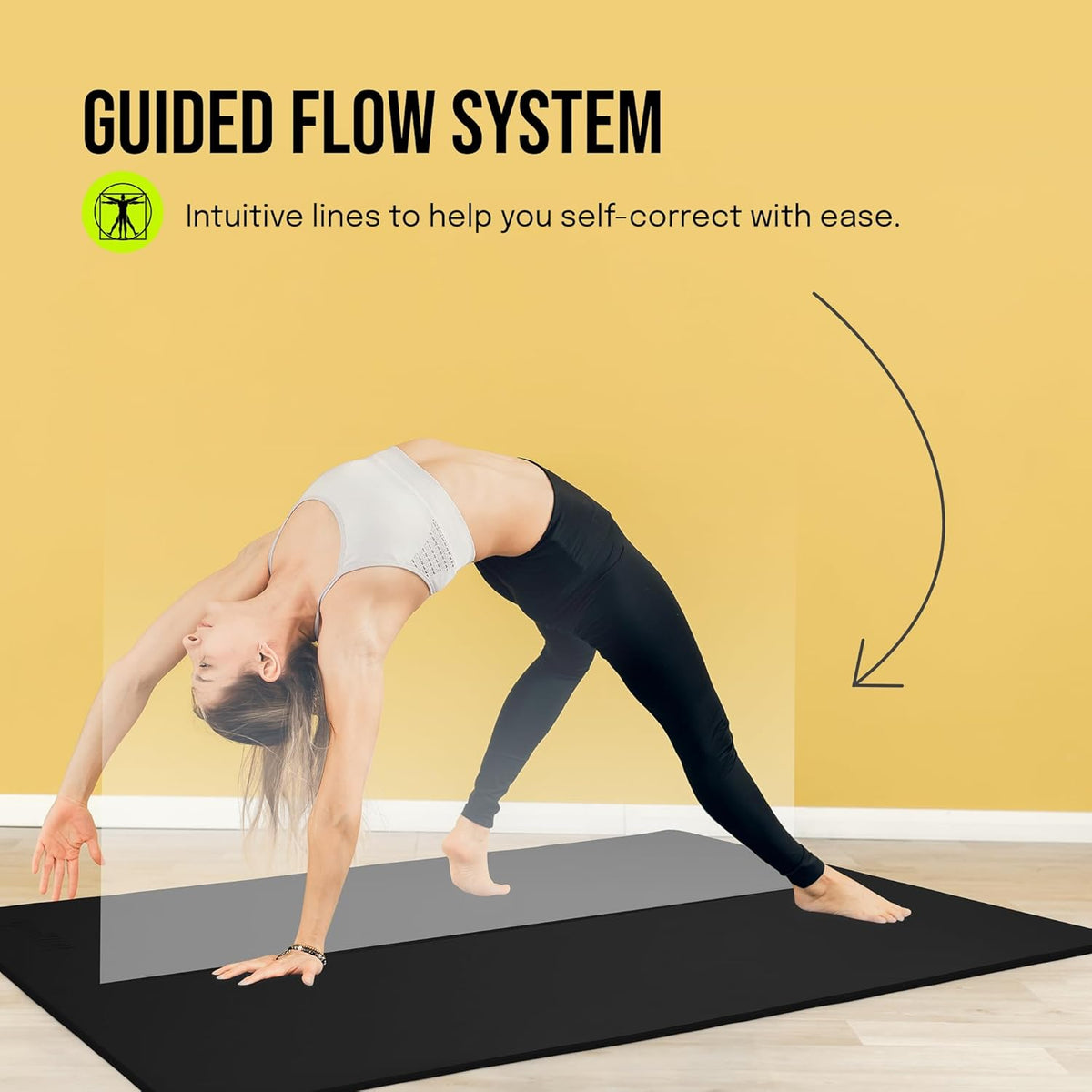 Extra Wide Yoga Mat for Men Women (72"L x 36"W) Non Slip Fitness & Exercise Mat with Alignment Marks for Yoga, Pilates, Floor Workouts