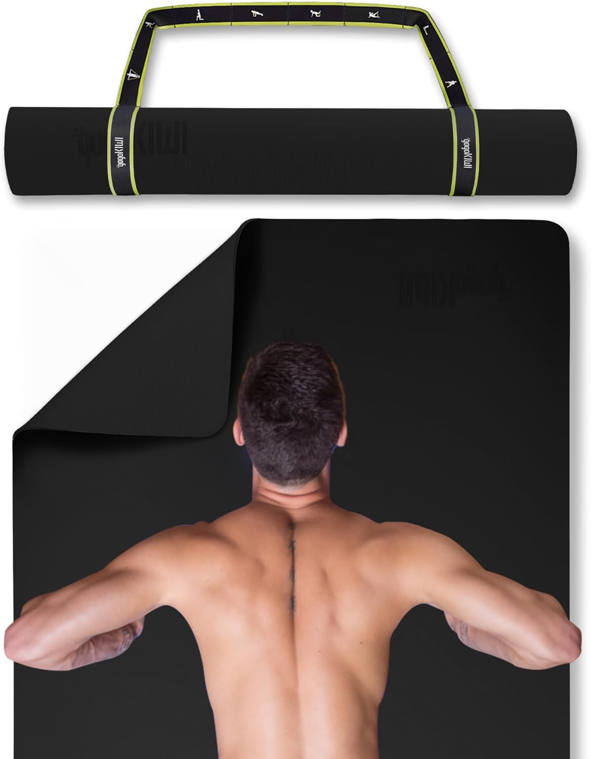 Extra Wide Yoga Mat for Men Women (72"L x 36"W) Non Slip Fitness & Exercise Mat with Alignment Marks for Yoga, Pilates, Floor Workouts