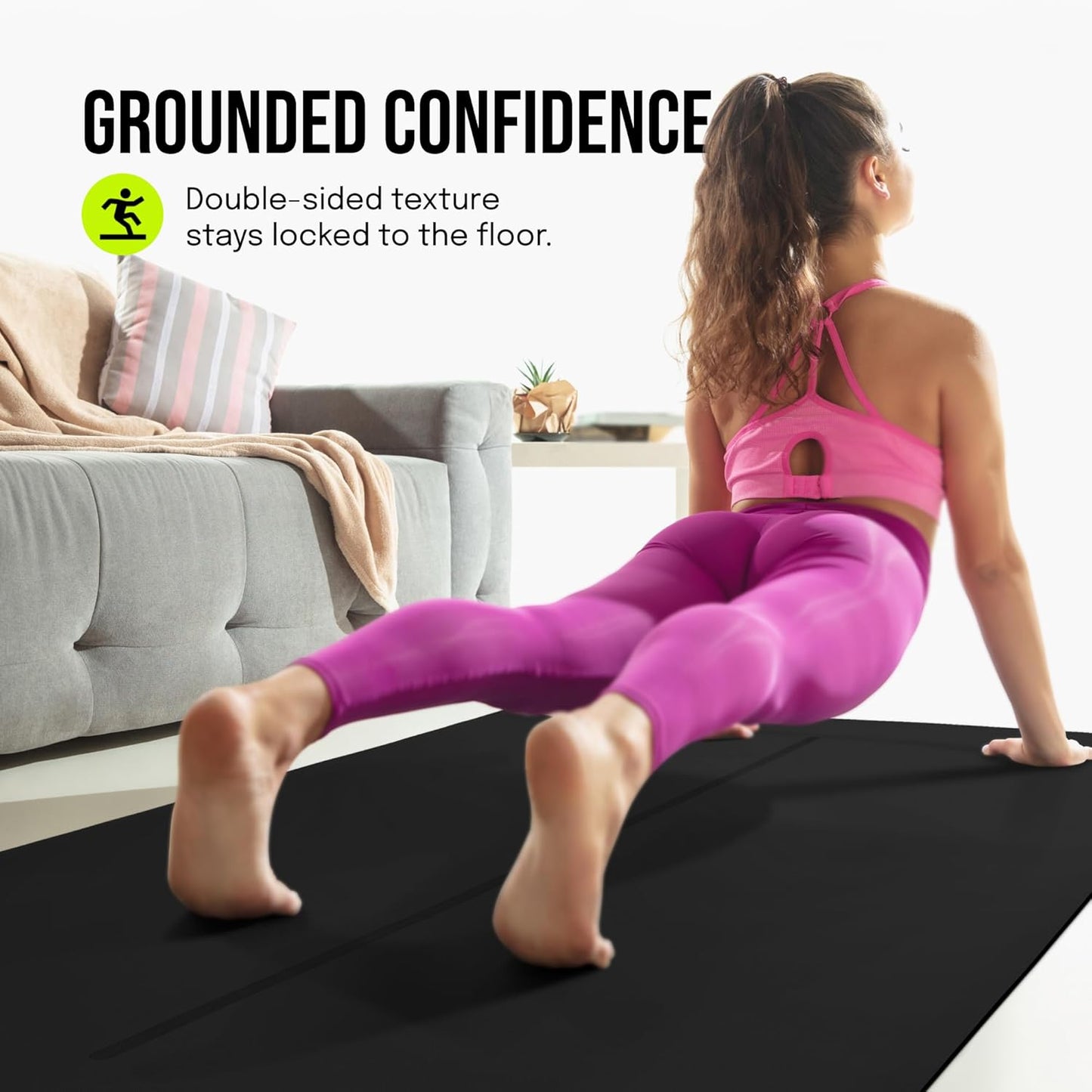 Extra Wide Yoga Mat for Men Women (72"L x 36"W) Non Slip Fitness & Exercise Mat with Alignment Marks for Yoga, Pilates, Floor Workouts
