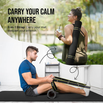 Extra Wide Yoga Mat for Men Women (72"L x 36"W) Non Slip Fitness & Exercise Mat with Alignment Marks for Yoga, Pilates, Floor Workouts