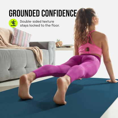 Extra Wide Yoga Mat for Men Women (72"L x 36"W) Non Slip Fitness & Exercise Mat with Alignment Marks for Yoga, Pilates, Floor Workouts