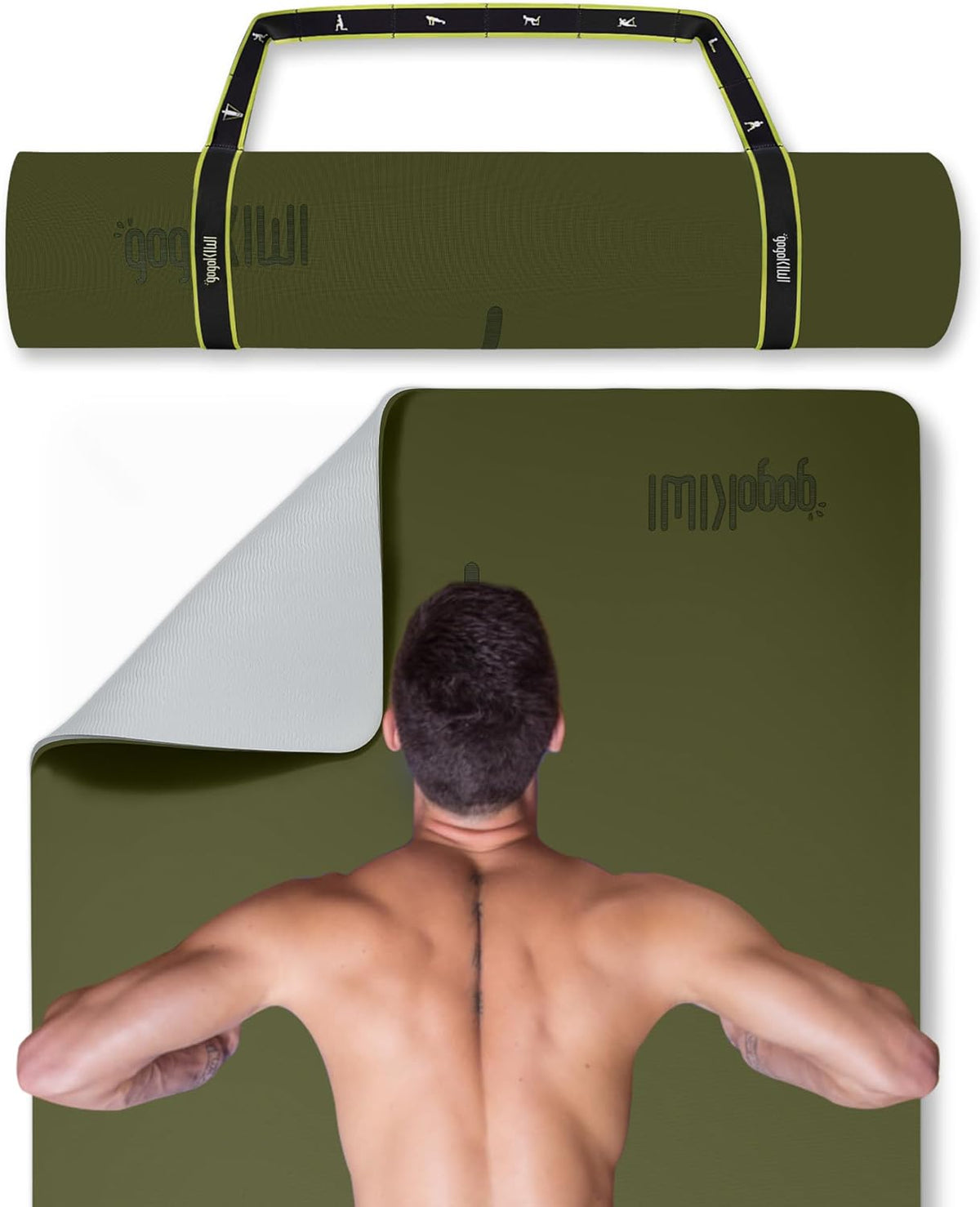 Extra Wide Yoga Mat for Men Women (72"L x 36"W) Non Slip Fitness & Exercise Mat with Alignment Marks for Yoga, Pilates, Floor Workouts