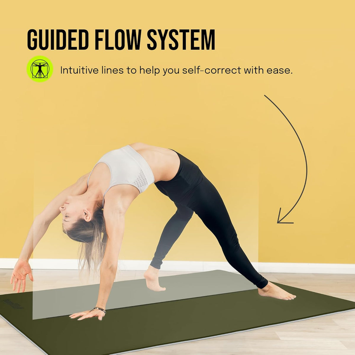 Extra Wide Yoga Mat for Men Women (72"L x 36"W) Non Slip Fitness & Exercise Mat with Alignment Marks for Yoga, Pilates, Floor Workouts