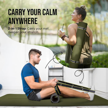 Extra Wide Yoga Mat for Men Women (72"L x 36"W) Non Slip Fitness & Exercise Mat with Alignment Marks for Yoga, Pilates, Floor Workouts