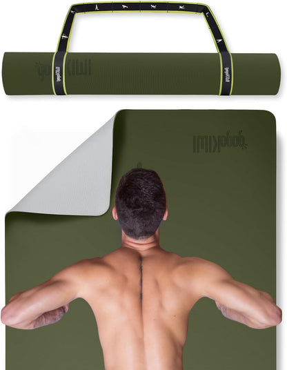 Extra Wide Yoga Mat for Men Women (72"L x 36"W) Non Slip Fitness & Exercise Mat with Alignment Marks for Yoga, Pilates, Floor Workouts