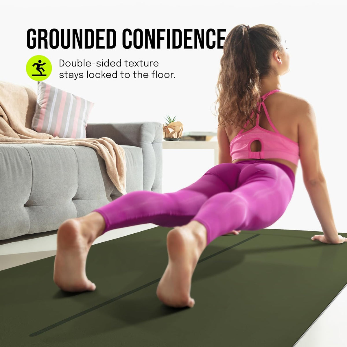 Extra Wide Yoga Mat for Men Women (72"L x 36"W) Non Slip Fitness & Exercise Mat with Alignment Marks for Yoga, Pilates, Floor Workouts