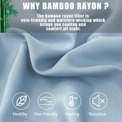Body Cooling Pillow Cases Cover, Bamboo Rayon White Body Pillowcases with Zipper Closure, Cool and Breathable Pillow Case for Hot Sleepers and Night Sweats, 20x54 inches