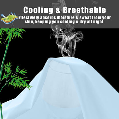 Body Cooling Pillow Cases Cover, Bamboo Rayon White Body Pillowcases with Zipper Closure, Cool and Breathable Pillow Case for Hot Sleepers and Night Sweats, 20x54 inches