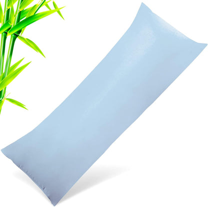 Body Cooling Pillow Cases Cover, Bamboo Rayon White Body Pillowcases with Zipper Closure, Cool and Breathable Pillow Case for Hot Sleepers and Night Sweats, 20x54 inches