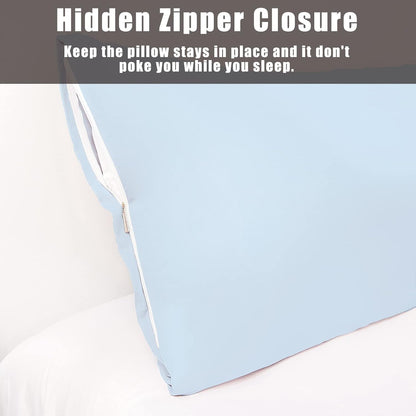 Body Cooling Pillow Cases Cover, Bamboo Rayon White Body Pillowcases with Zipper Closure, Cool and Breathable Pillow Case for Hot Sleepers and Night Sweats, 20x54 inches