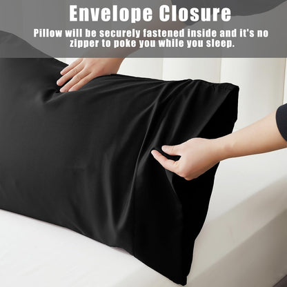 Body Cooling Pillow Cases Cover, Bamboo Rayon White Body Pillowcases with Zipper Closure, Cool and Breathable Pillow Case for Hot Sleepers and Night Sweats, 20x54 inches