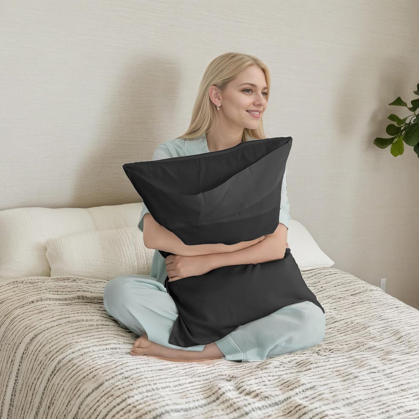 Body Cooling Pillow Cases Cover, Bamboo Rayon White Body Pillowcases with Zipper Closure, Cool and Breathable Pillow Case for Hot Sleepers and Night Sweats, 20x54 inches